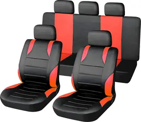 Compass Autositzbezüge SPORT rot / Autositzbezüge / 9-teiliges Set / mit Seitenairbags / 100 % Polyester