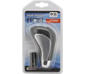 Compass STORM schwarz / Schalthebelkappe / Echtleder / Metall / O 8-15 mm