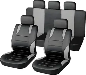 Compass Autositzbezüge SPORT grau / Autositzbezüge / 9-teiliges Set / mit Seitenairbags / 100 % Polyester