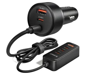 Orico ChargeClip 108W schwarz / Kfz-Ladegerät / 2x USB-A / 4X USB-C / Clip