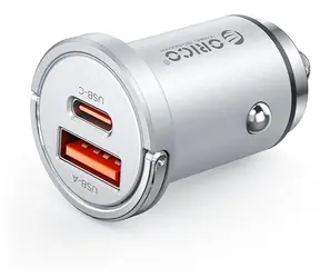 Orico MiniRing Pro silber / Autoladegerät / 45 W / USB-C + USB-A