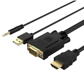 Orico XD-VATH schwarz / VGA-zu-HDMI-Kabel / USB-Audio / Full HD 60 Hz / 5 m