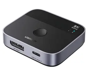 Ugreen DisplayPort- und USB-C-zu-USB-C-Switch, grau / Switch