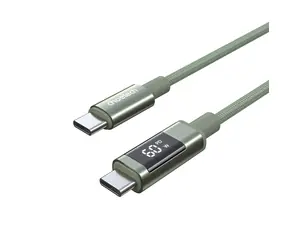 Choetech XCC-1068 grün / USB-C (M) - USB-C (M) Kabel / PD 60W / Display mit Betriebsanzeige / 1,2 m