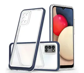 Hurtel Clear 3-in-1 Hülle blau / Schutzhülle / Samsung Galaxy A03s / Transparent / Silikonrahmen