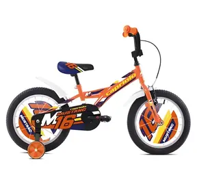 CAPRIOLO Kinder-BMX Mustang 16" Fahrrad orange-blau-schwarz / Hardtail-Rahmen