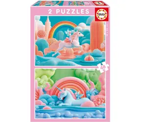 Educa Puzzle Magische Einhörner / 2x48 Teile