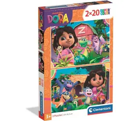 Clementoni Puzzle Dora die Entdeckerin / 2x20 Teile / ab 3 Jahren
