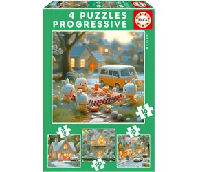 Educa Puzzle Rabbit City 4in1 / (12, 16, 20 und 25 Teile)