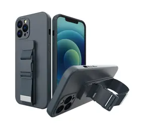 Hurtel Rope Case für Xiaomi Poco M4 Pro 5G, dunkelblau / Schutzhülle / Silikon / mit Trageschlaufe