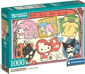 Clementoni Puzzle Hello Kitty und Freunde: Niedliche Collage / 1000 Teile / ab 14 Jahren