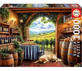 Educa Puzzle Hunde und Wein / 1000 Teile