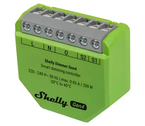 Shelly Dimmer Gen4 / Dimmermodul / WLAN / Bluetooth / Zigbee / Matter / ohne Neutralleiter