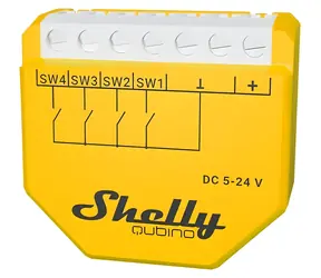 Shelly Wave i4 DC gelb / Szenenaktivierungsmodul / 4 Eingänge / Z-Wave Long Range