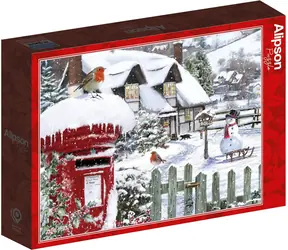 ALIPSON Puzzle Rotkehlchen im Schnee / 500 Teile / ab 12 Jahren