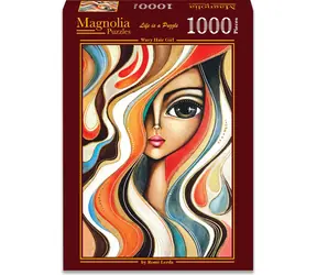 MAGNOLIA Puzzle Mädchen mit gewelltem Haar / 1000 Teile / 48 x 68 cm
