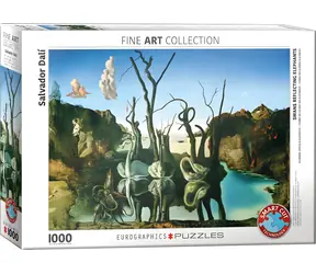 EUROGRAPHICS Puzzle Schwäne spiegeln Elefanten / 1000 Teile / 67,63 x 48,89 cm