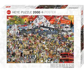 HEYE Puzzle Geschichte der britischen Musik / 2000 Teile / 96 x 68 cm