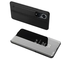 Hurtel Clear View Flip-Case für Huawei Nova 9, schwarz / Hülle / Klapphülle / Transparentes Fenster / Ständer