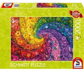 Schmidt Puzzle „Wirbelnde Farben in voller Blüte“ / 2000 Teile / ab 12 Jahren