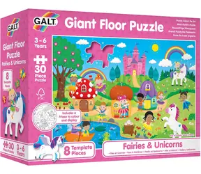 Galt Großes Bodenpuzzle Feen und Einhörner / 30 Teile / 90 x 60 cm