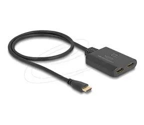 DeLock HDMI UHD Switch (2 x HDMI-Eingang, 1 x HDMI-Ausgang), schwarz / Switch / 8K 60 Hz / USB-Netzteil / Kabellänge 0,5 m