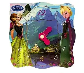 TOP BRIGHT Holzpuzzle-Uhr Frozen / Puzzle zum Einstecken / drehbare Zeiger / 22 x 22 cm