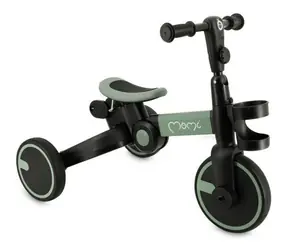 Momi Laufrad FILO 3-in-1 grün / Dreirad und Laufrad / Verstellbarer Sattel / Tragkraft 25 kg / Aluminiumrahmen