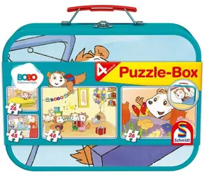 Schmidt Puzzle Bobo Haselmaus 4in1 / 26+26+48+48 Teile / Blechdose