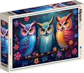 ALIPSON Puzzle Eulen und eine magische Nacht / 1000 Teile / 47,8 x 69 cm