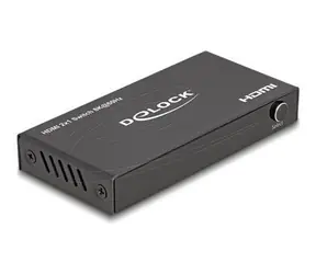 DeLock HDMI UHD Switch (2 x HDMI Eingang, 1 x HDMI Ausgang), schwarz / Switch / 8K 60 Hz / Fernbedienung / Kabellänge 0,75 m
