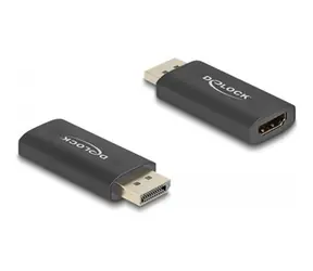 DeLock Adapter, aktiv, DisplayPort 1.4 auf HDMI, schwarz / Reduzierung / 8K / HDR / HDCP / Aluminiumgehäuse