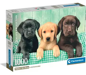 Clementoni Puzzle Drei Labradore / 1000 Teile / ab 18 Jahren