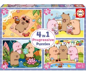 Educa Puzzle CapyFun 4in1 / (20, 40, 60 und 80 Teile)