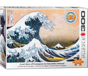EUROGRAPHICS Puzzle Die große Welle vor Kanagawa XL / 3D-Effekt / 300 Teile / 67,6 x 48,9 cm