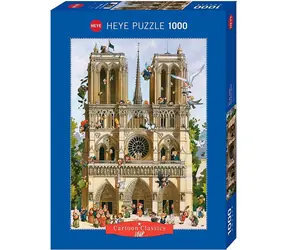 HEYE Puzzle Cartoon Classics: Lang lebe Notre Dame / 1000 Teile / 50 x 70 cm