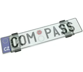 Compass Kennzeichenhalter rahmenlos schwarz / Kennzeichenhalter / rahmenlos / Paar