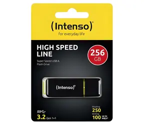 INTENSO High Speed Line 256 GB schwarz/gelb / USB-Stick / USB-A 3.2 Gen 1 / Lesen 250 MB/s / Schreiben 100 MB/s