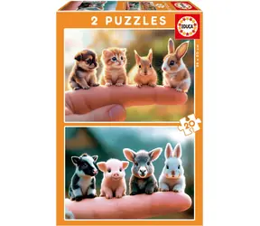 Educa Puzzle Kleintiere / 2x20 Teile / 28 x 20 cm