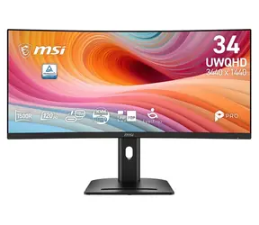34" MSI PRO MP341CQPHG E12 Schwarz / Monitor / VA / UWQHD / 21:9 / 120 Hz / 4 ms / HDMI + DP + USB-C / VESA