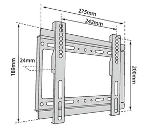 TB Touch TB-250 / TV-Wandhalterung / fest / bis zu 42" / VESA 200x200 / bis zu 40 kg
