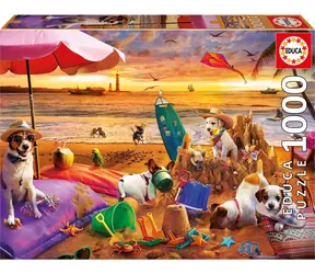 Educa Puzzle Hunde am Strand / 1000 Teile