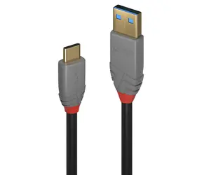 Lindy Anthra Line USB-A - USB-C 2m schwarz / Kabel / USB 3.2 Gen 2 / 5 A / 10 Gbit/s