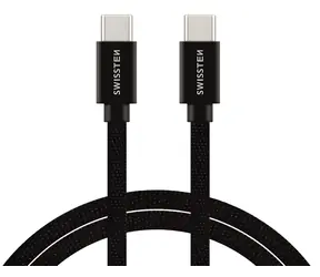 Swissten Textile schwarz / Datenkabel / USB-C auf USB-C / 3 m