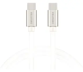 Swissten Textile silber / Datenkabel / USB-C auf USB-C / 3 m