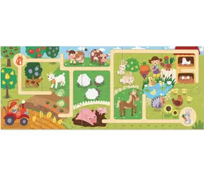 DODO Puzzle-Labyrinth Reise durch den Bauernhof / 10 Teile / 54 x 22 cm