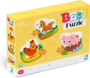 DODO Baby Puzzle Bauernhoftiere 3-in-1 / 2+3+4 Teile