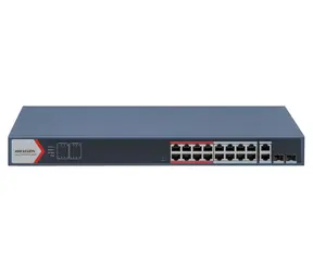 HIKVISION DS-3E1318P-EI(B) / Switch / 16x 100 Mbps PoE / 2x Gb Combo Uplink / 230 W Super PoE / Reichweite 300 m