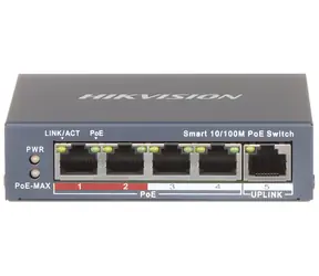 HIKVISION DS-3E1105P-EI/M / Switch / 4X 100 Mbit/s RJ45 PoE / 1x 100 Mbit/s Uplink / 45 W Super PoE
