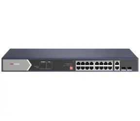 HIKVISION DS-3E0520HP-E / Switch / 16x Gigabit PoE (4X Hi-PoE) / 2x RJ45 + 2x SFP Uplink / 225 W / Reichweite 300 m